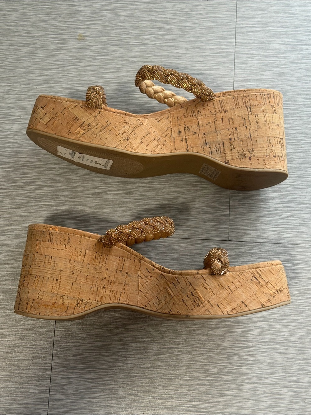 Steve Madden Danya-In Gold Wedges Size 9 NWOB - Picture 6 of 11